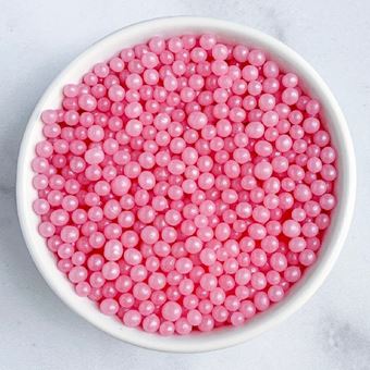 Picture of PINK SUGAR PEARLS 4MM EDIBLE SPRINKLES X 50G